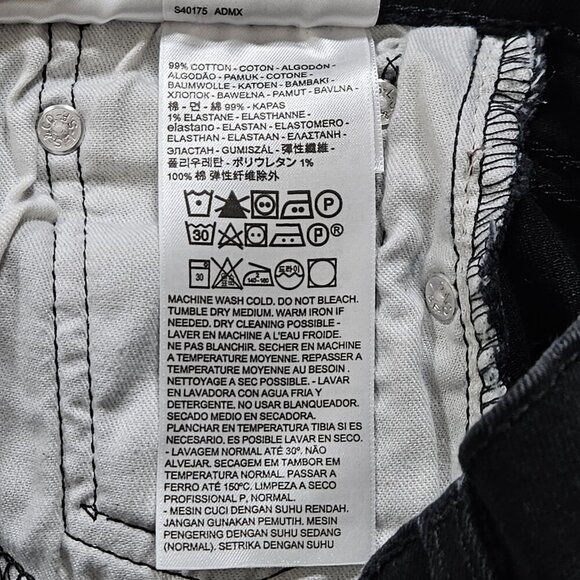 Levi's Jeans Men 30x32/31 Black 511 Slim Fit Tapered Stretch Pockets Zip Western - Picture 11 of 16